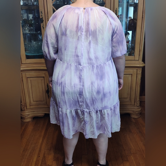 Purple tie dye babydoll dress, Melloday XL - Picture 2 of 2